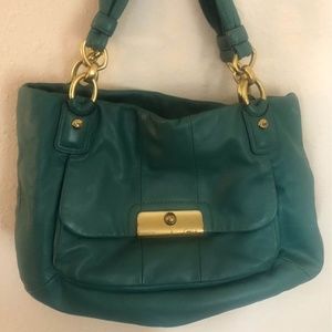 Teal Leather Coach Bag